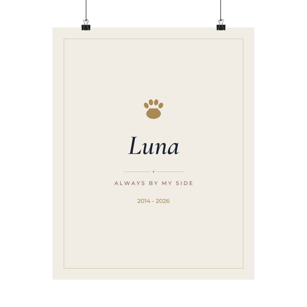 Personalized Pet Name Print, Custom Pet Memorial Wall Art, Matte Poster Printed in the USA