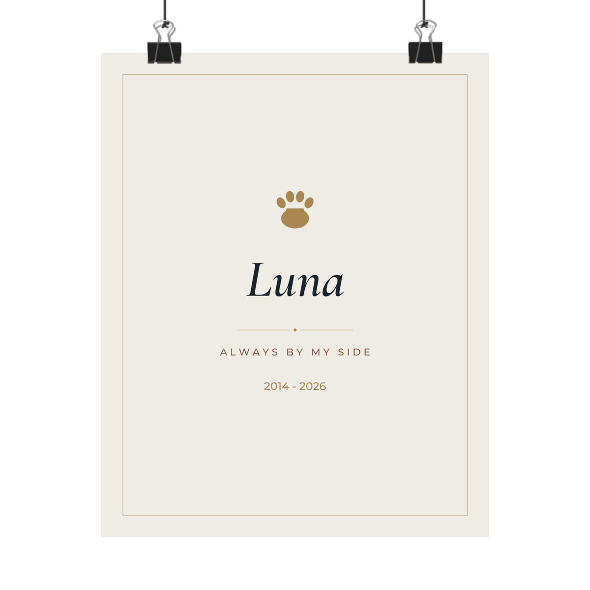 Personalized Pet Name Print, Custom Pet Memorial Wall Art, Matte Poster Printed in the USA