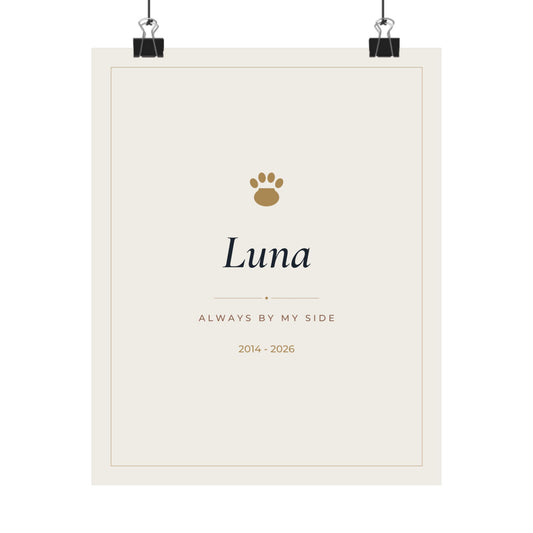 Personalized Pet Name Print, Custom Pet Memorial Wall Art, Matte Poster Printed in the USA