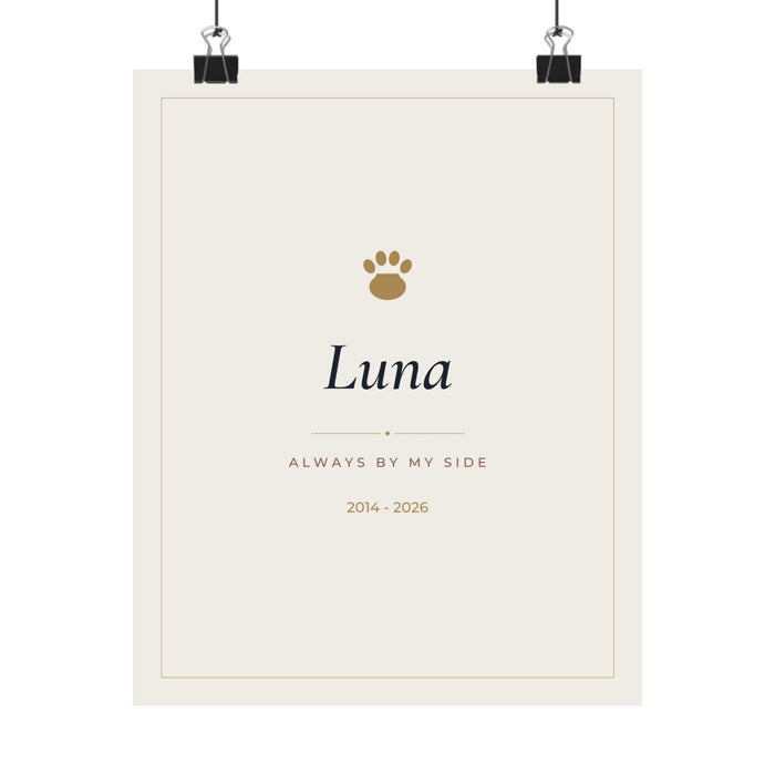 Personalized Pet Name Print, Custom Pet Memorial Wall Art, Matte Poster Printed in the USA